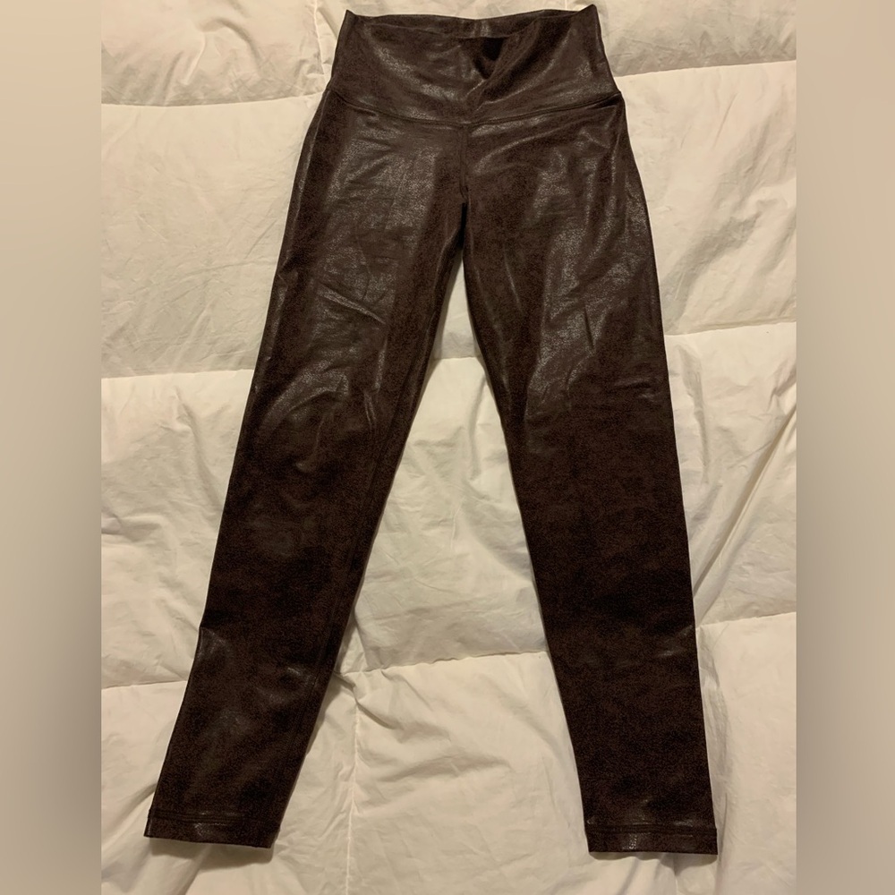 Offline by Aerie Faux Leather Pants Brown Size Small